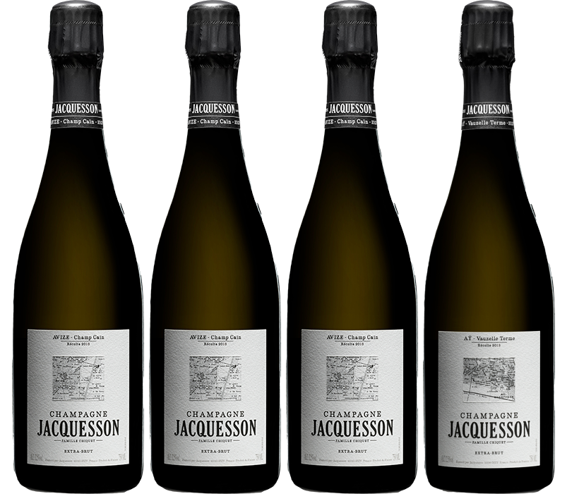 Champagne Jacquesson – Geschenkset (3 x Avize Champ Cain, 1 x Ay Vauzelle Terme NM) – Champagner