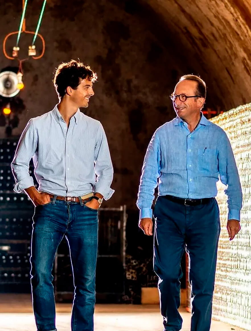 Père et fils dans les caves Philipponnat