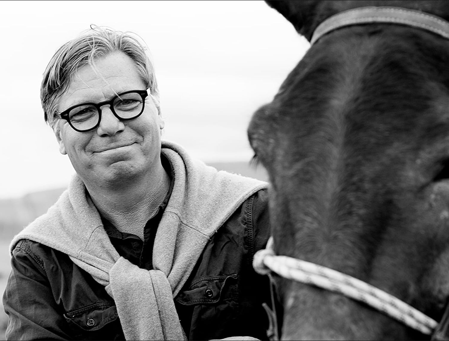 Peter Sisseck avec un cheval